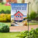 A Little Vitamin Sea Suede Garden Flag