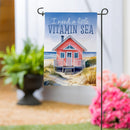 A Little Vitamin Sea Suede Garden Flag