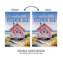 A Little Vitamin Sea Suede Garden Flag