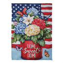 Patriotic Hydrangeas Suede Garden Flag