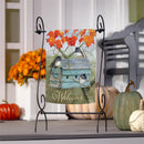 Rustic Birdhouse Suede Flag Garden