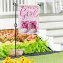 It's a Girl Pink Suede Garden Flag