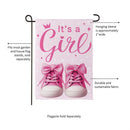 It's a Girl Pink Suede Garden Flag