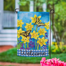 Swallowtail Daffodil Suede Garden Flag