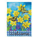 Swallowtail Daffodil Suede Garden Flag