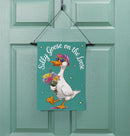Silly Goose on the Loose Suede Garden Flag