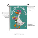 Silly Goose on the Loose Suede Garden Flag