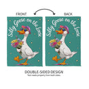 Silly Goose on the Loose Suede Garden Flag