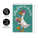 Silly Goose on the Loose Suede Garden Flag