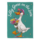 Silly Goose on the Loose Suede Garden Flag