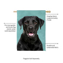 Pet Central Photo Dogs, Black Labrador Retriever Suede House Flag