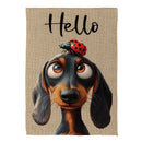 Dog & Ladybug Suede Garden Flag
