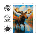 Autumn Moose Suede Flag Garden