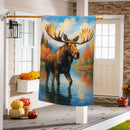 Autumn Moose Suede Flag House