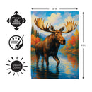 Autumn Moose Suede Flag House