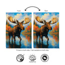 Autumn Moose Suede Flag House