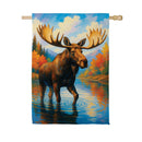 Autumn Moose Suede Flag House