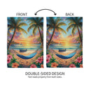View Of Paradise Suede Garden Flag