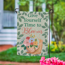 Cottage Garden Snail Bloom Suede Garden Flag