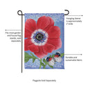 Intricate Poppy Suede Garden Flag