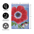 Intricate Poppy Suede Garden Flag