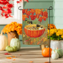 Pumpkin Bird Feeder Suede Flag Garden