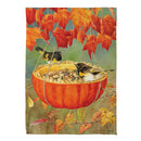 Pumpkin Bird Feeder Suede Flag Garden