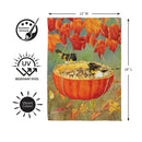 Pumpkin Bird Feeder Suede Flag Garden