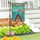Welcome To The Lake Suede Garden Flag
