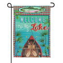 Welcome To The Lake Suede Garden Flag