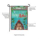 Welcome To The Lake Suede Garden Flag