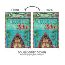 Welcome To The Lake Suede Garden Flag