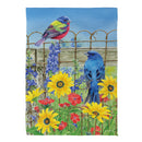 Colorful Songbird Fence Suede Garden Flag