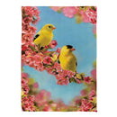 Goldfinch Quartet Suede Garden Flag