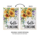 Hello Sunshine Sunflower Suede Garden Flag