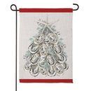 Joyful Oyster Wreath & Tree Front Back Suede Flag Garden