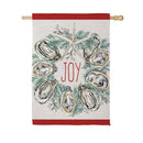 Joyful Oyster Wreath & Tree Front Back Suede Flag House