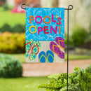 Pools Open Flip Flops Suede Garden Flag