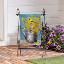 Forsythia Finch Watering Can Suede Garden Flag