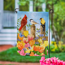 Spring Fence Friends Suede Garden Flag