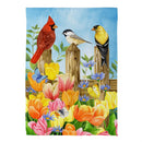 Spring Fence Friends Suede Garden Flag