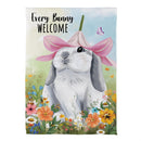 Hop Into Spring Flower Time Suede Garden Flag