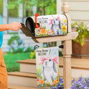 Hop Into Spring Flower Time Suede Garden Flag