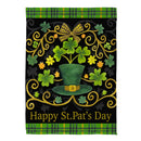 St. Patrick's Day Ornate Suede House Flag