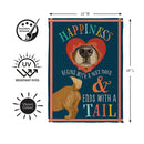 Pet Central Happiness Begins Dog Suede Flag Garden