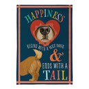 Pet Central Happiness Begins Dog Suede Flag House