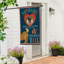 Pet Central Happiness Begins Dog Suede Flag House
