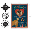 Pet Central Happiness Begins Dog Suede Flag House