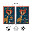 Pet Central Happiness Begins Dog Suede Flag House