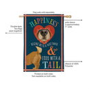 Pet Central Happiness Begins Dog Suede Flag House